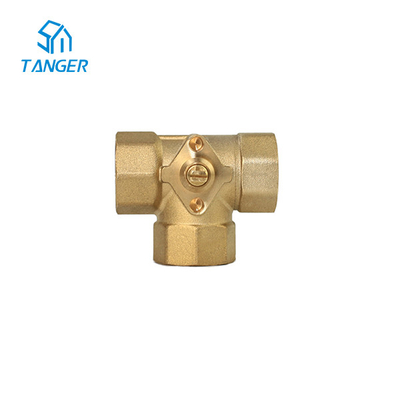 3/4 &quot;مشغل صمام الكرة الميكانيكي في نظام HVAC مطابقة نحاسية ثلاثية الاتجاهات